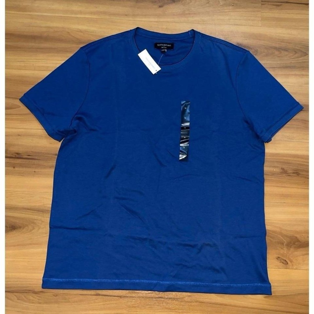 Mens NWT Banana‎ Republic Dress Crewneck Blue Short Sleeve T-Shirt